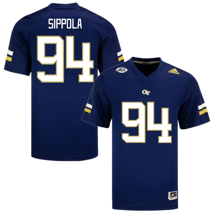 Men-Youth #94 Chase Sippola Georgia Tech Yellow Jackets 2023 College Football Jerseys Stitched-Navy